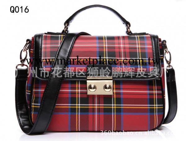 2014新款廠傢直銷流行復古實用英倫手提包 PU格子女包兩用包包工廠,批發,進口,代購