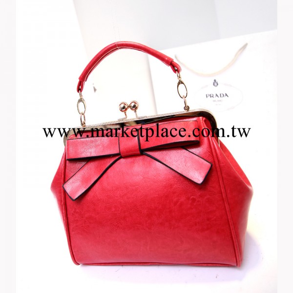 2014歐美風范時尚女包 蝴蝶結夾口女士包 手提單肩兩用女士包包工廠,批發,進口,代購