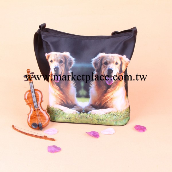 臺灣iCute照片包官網&mdash;狗圖案印花方大背佈包~肩背包兩用包黃金狗工廠,批發,進口,代購