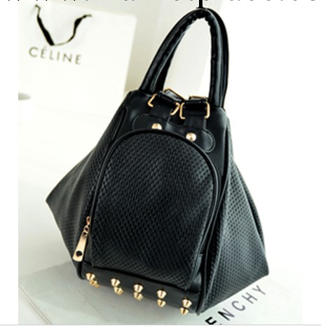 新款韓版時尚多功能單肩包雙肩包兩用背包鉚釘女包休閒多用包工廠,批發,進口,代購