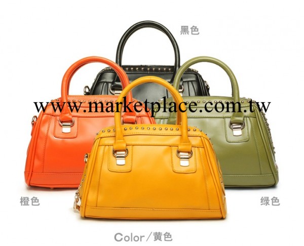 鉚釘裝飾時尚仿皮手提斜跨兩用女包 手袋廠傢專業定做 自制logo工廠,批發,進口,代購