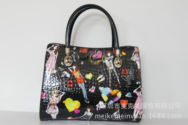 廣州新款定型女包 美女圖時尚手提包 可斜跨兩用包 廠傢直銷女包工廠,批發,進口,代購