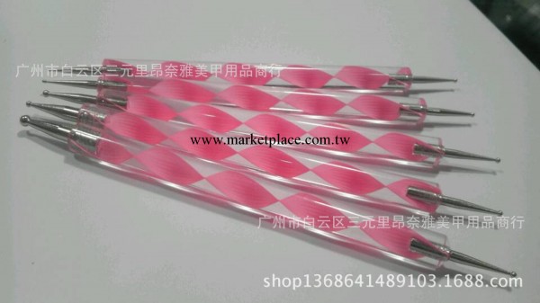 Angnaiya美甲 亞克力螺旋桿點花針 5支一套全粉紅色 點鉆筆工廠,批發,進口,代購