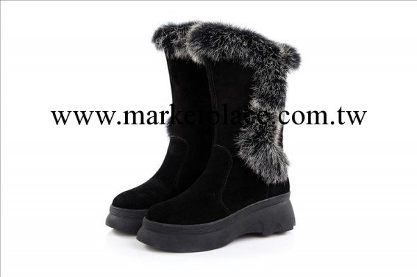 廣州雪靴一件代發 兔毛雪靴真皮女式短靴 厚底女靴子批發・進口・工廠・代買・代購