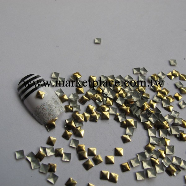 整包2萬顆 美甲鉚釘飾品 指甲飾品 金屬鉚釘 3X3方形 金銀 OD-29工廠,批發,進口,代購