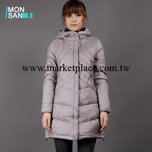 陌上2013秋冬新款專櫃正品 女式帶帽壓紋中長款羽絨衣 M2WY1601批發・進口・工廠・代買・代購
