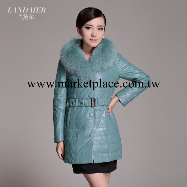 海寧皮衣 綿羊皮羽絨衣  女式中長款 狐貍毛外套2013新款特價工廠,批發,進口,代購