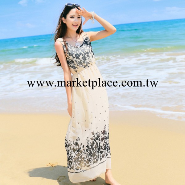 2014新款夏季女裝波西米亞沙灘裙度假長裙吊帶連衣裙 氣質連衣裙工廠,批發,進口,代購