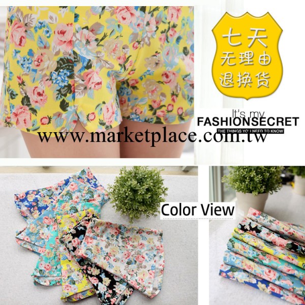 女式休閒褲/寬松型薄款/2014夏季新款韓版碎花女短褲工廠,批發,進口,代購