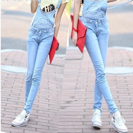 2014新款韓版可拆卸 背帶女式牛仔褲 一件起批批發・進口・工廠・代買・代購