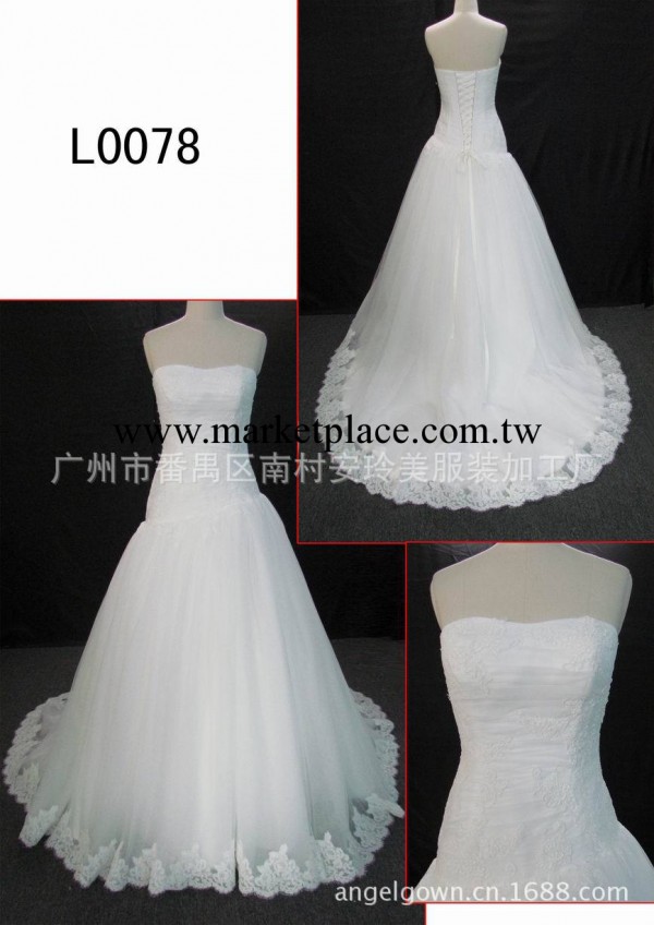 精品婚紗禮服 廠傢供應熱銷新娘婚紗禮服新款抹胸公主婚紗韓版工廠,批發,進口,代購