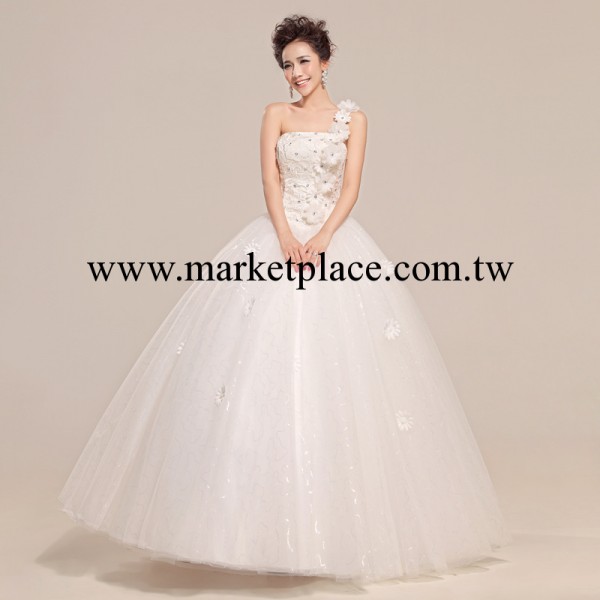 新品婚紗禮服 時尚韓版甜美公主抹胸綁帶新娘結婚婚紗禮服工廠,批發,進口,代購