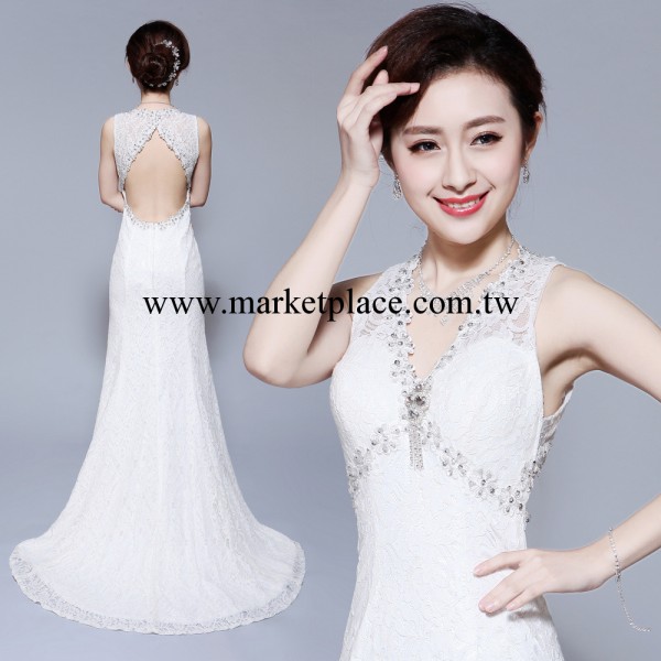 2014韓版蕾絲鏤空結婚禮服最新款婚紗批發廠傢直銷婚紗拖尾8611工廠,批發,進口,代購