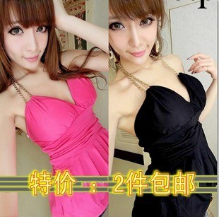 2014夜店性感女裝純色吊帶修身超短連衣裙彈力露背裙子禮服工廠,批發,進口,代購