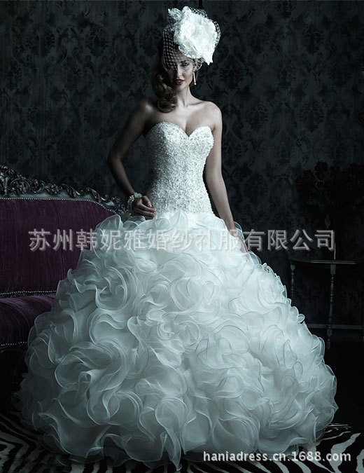 供應網紗材質外貿精品高檔婚紗，新娘婚紗禮服來圖來樣定制可代發工廠,批發,進口,代購