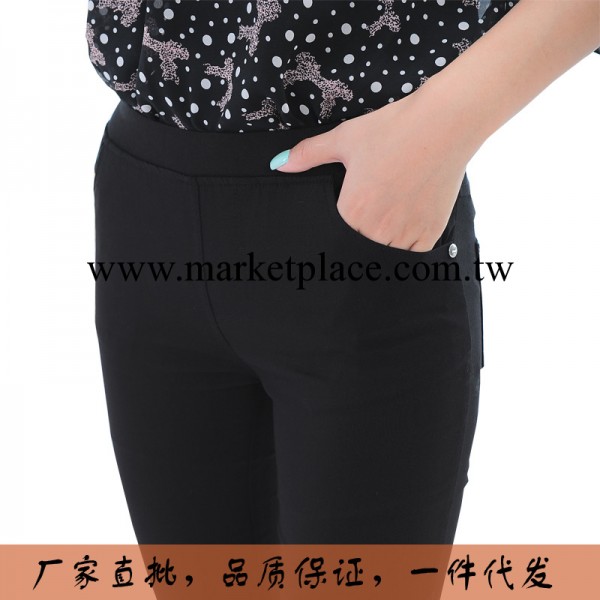 2014新款彈力內搭褲時尚氣質修身大碼七分褲純棉夏季黑白女褲薄工廠,批發,進口,代購