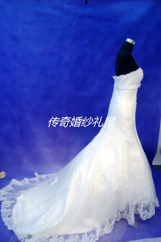 傳奇婚紗2013春夏款修身高腰蝴蝶紅腰帶中拖尾新娘婚紗實拍工廠,批發,進口,代購