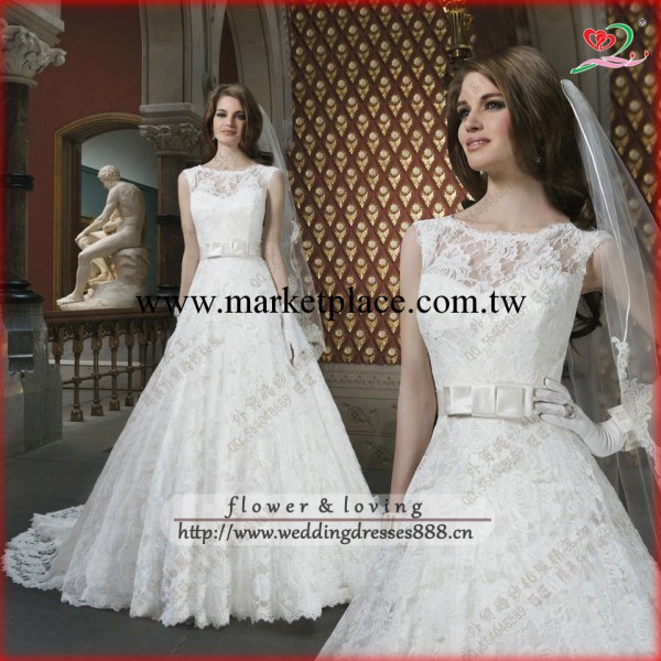 2014最新新娘蕾絲婚紗，高端大氣上檔次新娘婚紗定制批發14WD-007工廠,批發,進口,代購