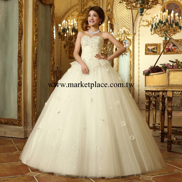 廠傢直銷 結婚婚紗禮服敬酒服抹胸奢華白色婚紗HS912工廠,批發,進口,代購