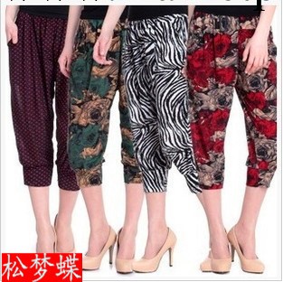 松夢蝶2075夏季休閒時尚女褲 哈倫七分褲批發 條紋新款內搭褲工廠,批發,進口,代購