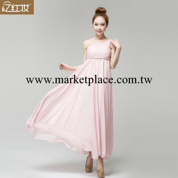 新娘結婚婚紗伴娘禮服長款 單肩高腰敬酒晚禮服 孕婦可穿L13800批發・進口・工廠・代買・代購