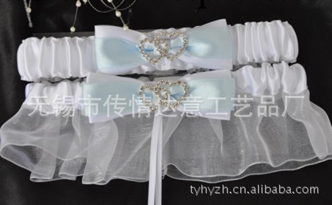 Ellie's Bridal 漂白+藍色雙心大小襪帶 吊帶襪 西式婚慶用品工廠,批發,進口,代購