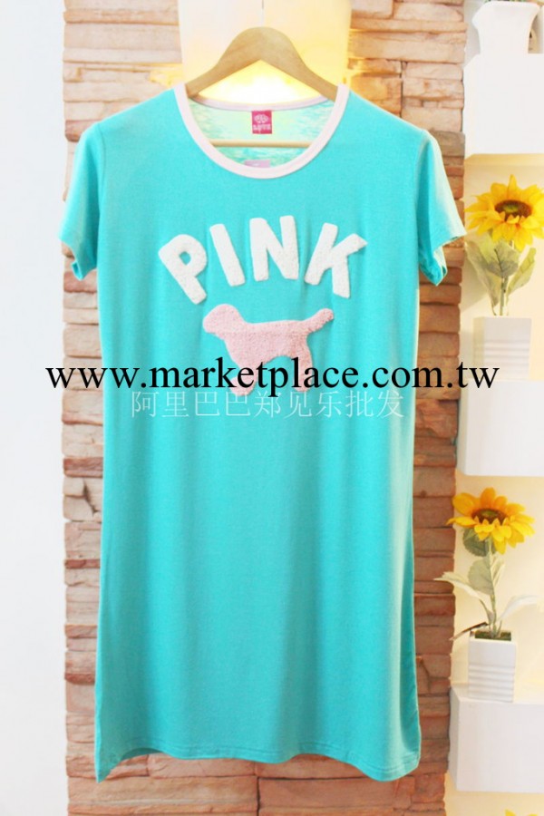 新款立體植絨pink莫代爾睡裙可愛休閒傢居服971-1工廠,批發,進口,代購
