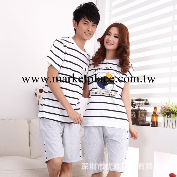 2013夏季新款日韓情侶睡衣女士短袖棉質卡通傢居服套裝 一件代發工廠,批發,進口,代購