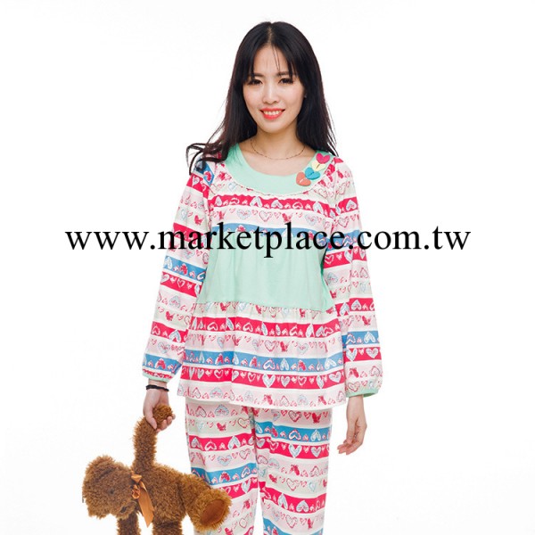 2014春季新款韓版純棉女士睡衣 女式純棉長袖睡衣套裝批發批發・進口・工廠・代買・代購