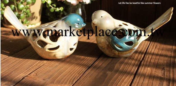 陶瓷鏤空鳥擺設工藝品 ZAKKA外貿傢居裝飾工藝品禮品 5608批發・進口・工廠・代買・代購