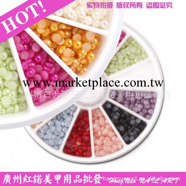 小鉆盒指甲飾品美甲工具 2.0mm 彩色珍珠 轉盤套裝 12色珍珠工廠,批發,進口,代購