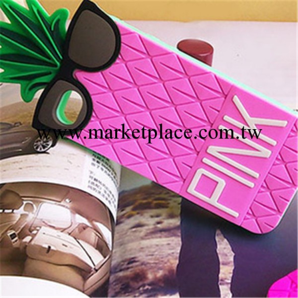pink維多利亞手機殼 蘋果iPhone4墨鏡菠蘿手機矽膠套 5代保護套批發・進口・工廠・代買・代購