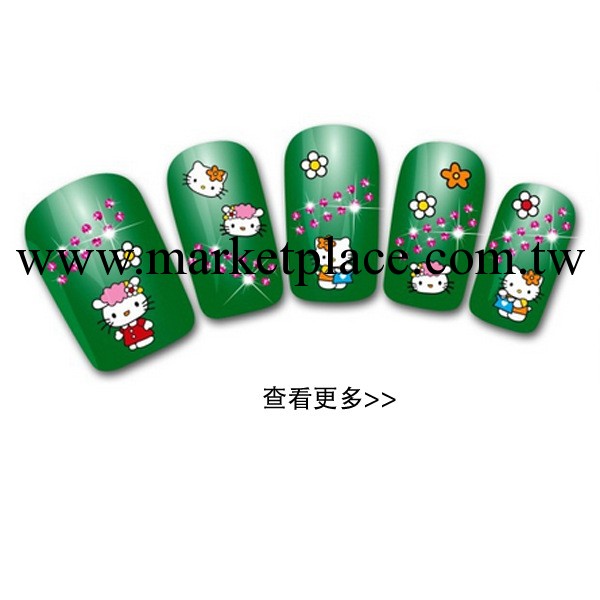 美甲DIY 貼/紙貼花 超萌可愛卡通hello kitty貓指甲油貼膜 環保工廠,批發,進口,代購