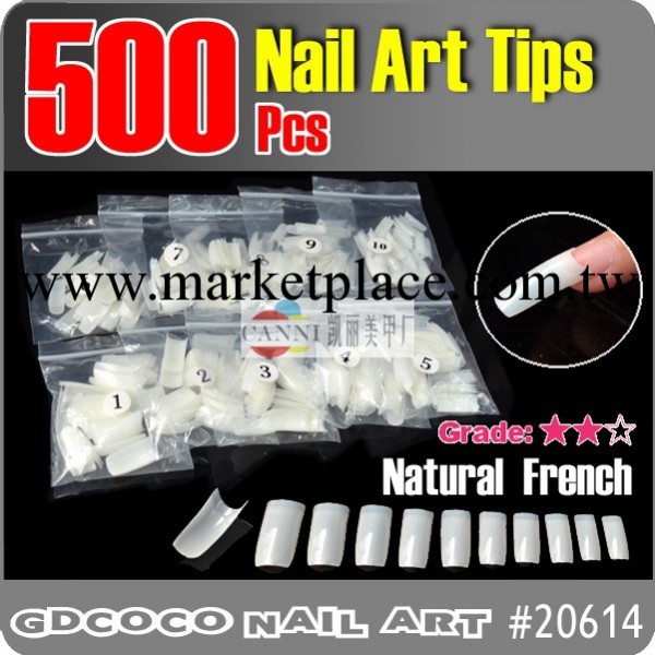 專業美甲 500片法式自然甲片法式自然指甲貼片20614工廠,批發,進口,代購