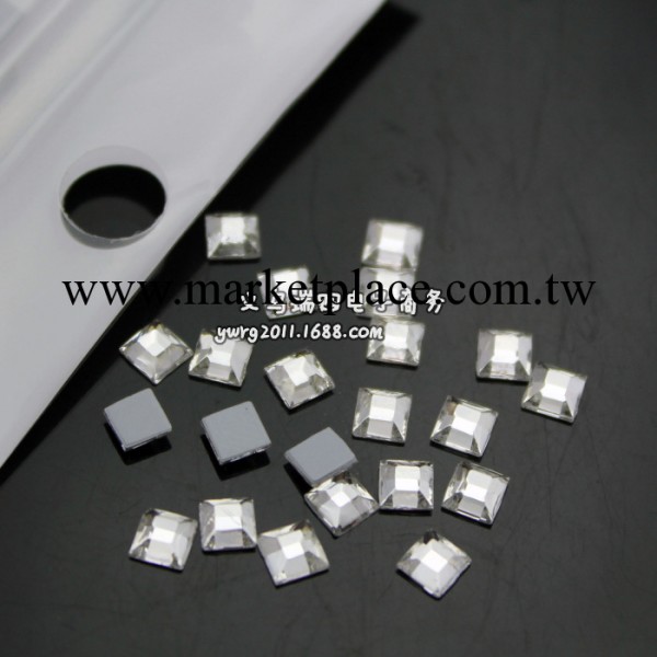 4mm*4mm高質量美甲專用水晶玻璃鉆平底裸鉆 美甲材料正方形鉆工廠,批發,進口,代購