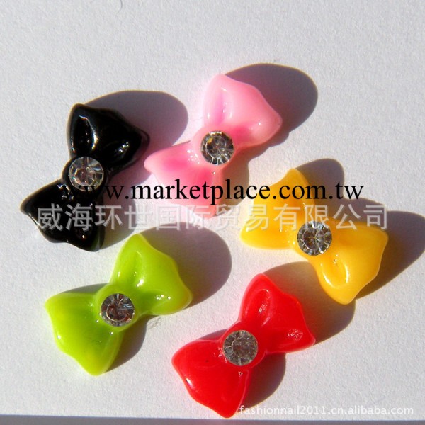 盒裝12色 60顆 美甲樹脂帶鉆 蝴蝶結 美甲飾品批發 DIY美甲用品工廠,批發,進口,代購