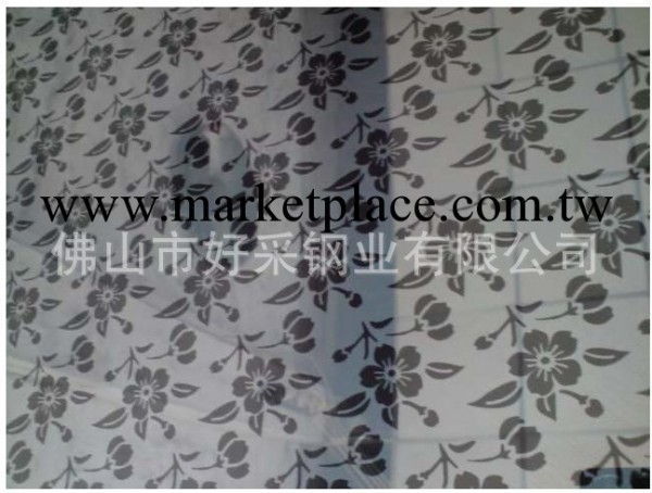 不銹鋼板上面做三朵花,花花相連很耐看,不銹鋼黑白花板退花工藝工廠,批發,進口,代購
