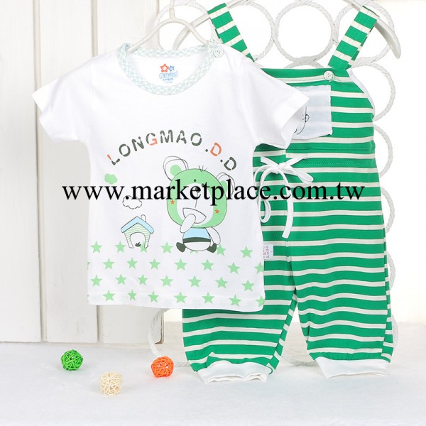 夏款新品 童裝批發 嬰幼兒童套裝 純棉萊卡萊花倫 男小童中褲套裝工廠,批發,進口,代購