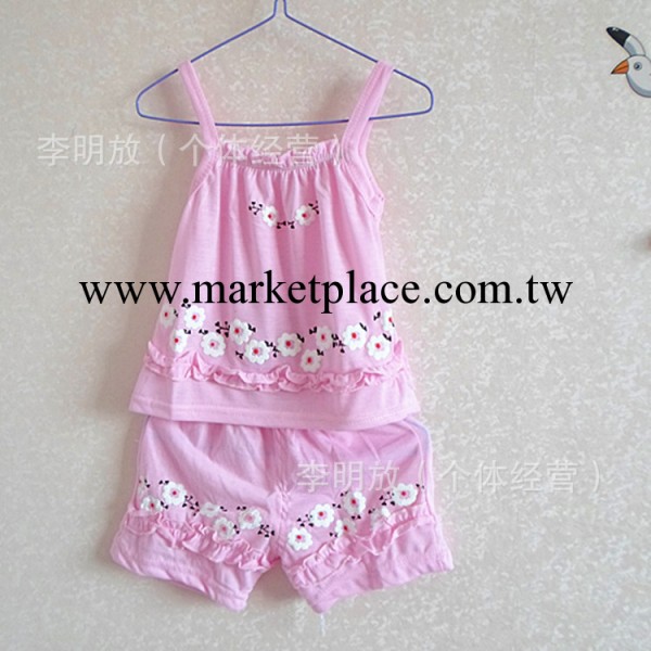 [夏季新品] 小毛孩兒女幼童兩件套 吊帶短褲梅花 汗佈童套裝 1111工廠,批發,進口,代購