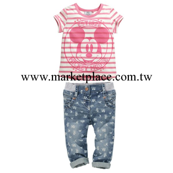 2014夏季 童套裝 女童米妮牛仔褲套裝 品質童裝 新款 廠傢直批工廠,批發,進口,代購