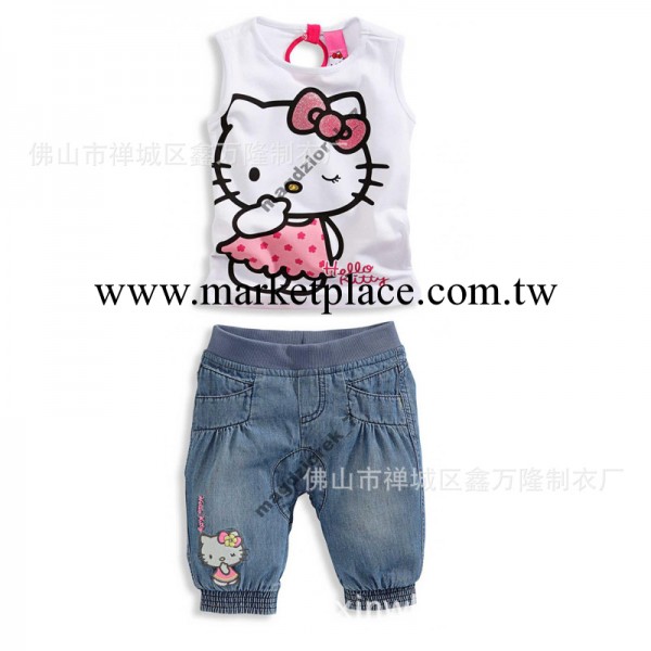 2014夏季童套裝/hello kitty童裝/兩件套/外貿童裝品牌-074工廠,批發,進口,代購