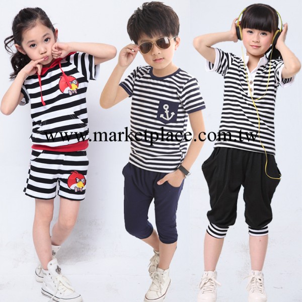 2014夏季新款幼兒園園服夏裝批發兒童校服運動套裝純棉小學生班服批發・進口・工廠・代買・代購