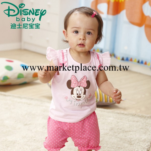迪士尼寶寶 夏款嬰幼男女兒童純棉可開檔背心套裝工廠,批發,進口,代購