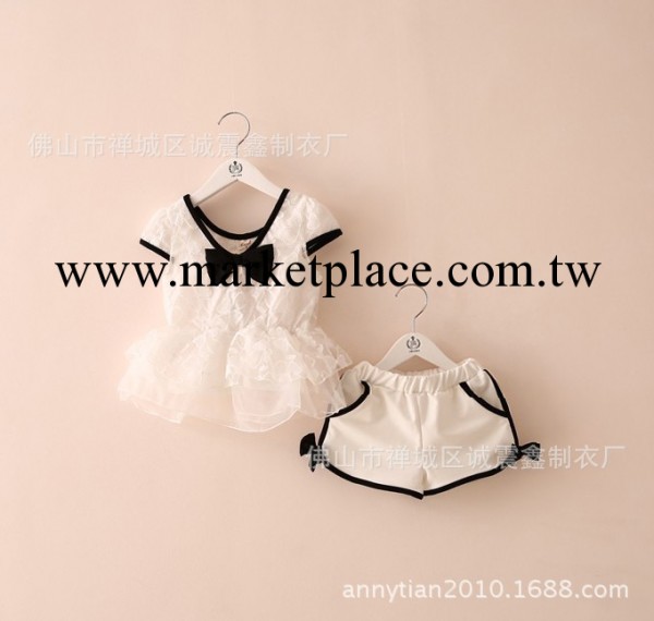 2014夏裝新款，兒童高檔繡花網佈淑女短褲套裝工廠,批發,進口,代購
