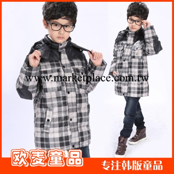 中國好貨源童品牌黑白格子男童羽絨衣韓版外貿兒童羽絨衣批發工廠,批發,進口,代購