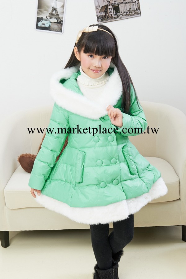 女童巴拉巴拉13冬新羽絨衣聖誕款裙擺式羽絨大衣中長大童專櫃正品工廠,批發,進口,代購