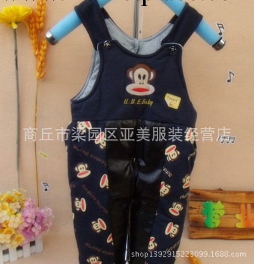 冬季新款 寶寶加厚背帶皮棉褲嬰幼兒防水褲皮褲隔尿褲棉褲14152工廠,批發,進口,代購
