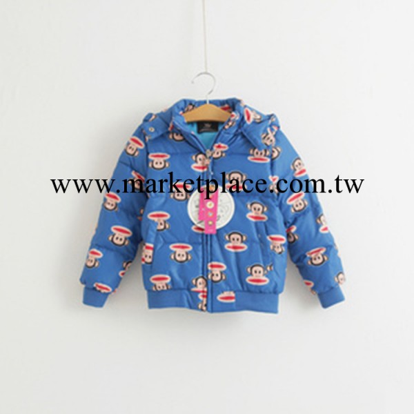 2013外貿童裝 冬男女兒童純色滿身Z猴卡通兒童羽絨衣 童外套工廠,批發,進口,代購