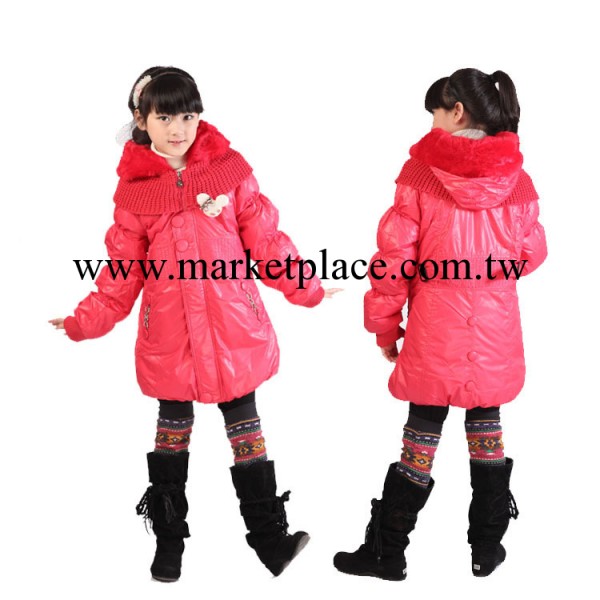 2013反季特價 兒童時尚羽絨衣女中大童外套冬裝收腰韓版中長款工廠,批發,進口,代購