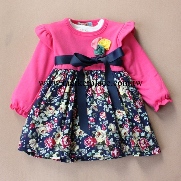 2014年春款女童連衣裙 花朵 0-3歲小童  碎花系帶裙批發・進口・工廠・代買・代購